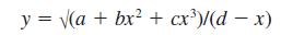 y = (a + bx + cx)/(d - x)