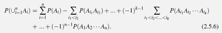 P(V=14;) = (;)   P(An An) + ... + (-1)*1 P(AAAix) = - i=1 i