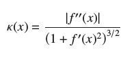 K(X) = [f"(x)] (1 + f'(x)) 3/2