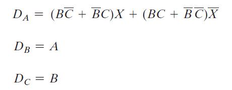 DA = (BC + (BC DB = A Dc = B + BC)X + (BC + BC)X