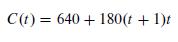 C(t) = 640 + 180(t+1)t