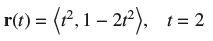 r(t) = (,1  2t), t = 2