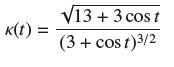 k(t) = 13 + 3 cost (3 + cost)/2