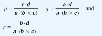 P = r = c.d a.(b x c) b.d a.(b  c) 9: a.d a. (b  c) and