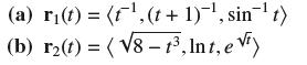 (a) r(t) = (, (t+1), sint) (b) r(t) =(8-1, Int, e Vi)