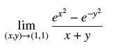 et - e-p lim (x,y) (1,1) x+y