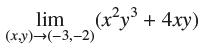 (xy + 4xy) lim (x,y) (-3,-2)