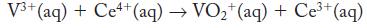 V+(aq) + Ce4+ (aq)  VO (aq) + Ce+ (aq)