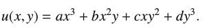 u(x, y) = ax + bxy + cxy + dy.