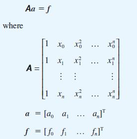 where Aa = f A = xo xo 1xx = :  [1 X x a [a, a f = [fo fi  ... a,] fil XO
