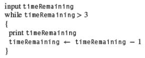 input time Remaining while time Remaining > 3 { print time Remaining time Remaining time Remaining - 1 }