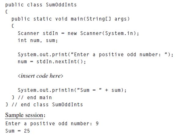 public class SumOdd Ints ( public static void main (String[] args) { Scanner stdIn - new Scanner (System.in);