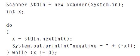 Scanner stdin = new Scanner(System.in); int x; do { x stdIn.nextInt (); System.out.println(