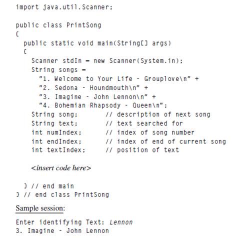 import java.util.Scanner: public class PrintSong ( public static void main(String[] args) ( Scanner stdIn new