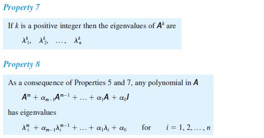 Property 7 If k is a positive integer then the eigenvalues of A* are dt, dr... dt Property 8 As a consequence