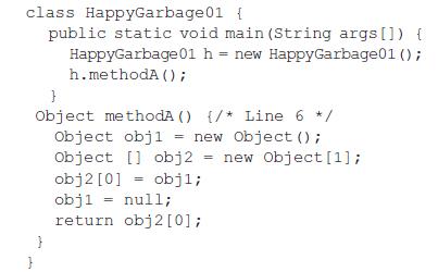 class HappyGarbage01 { public static void main(String args[]) { HappyGarbage01 h = new HappyGarbage01 ();