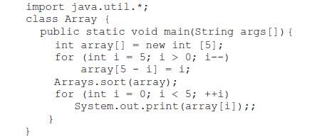 import java.util. *; class Array ( public static void main(String args []) { int array[] = new int [5]; for