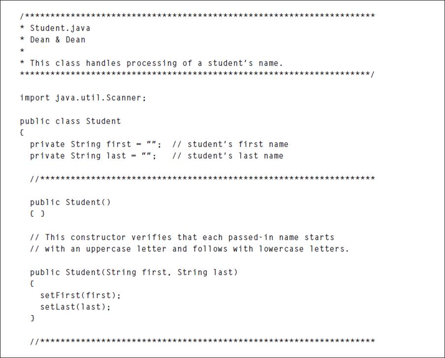 /******* * Student.java * Dean & Dean * * This class handles processing of a student's name. import
