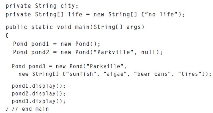 private String city; private String[] life = new String[] {