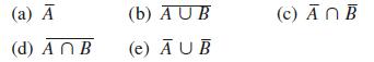 (a)  (d) An B (b) AUB (e) AUB (c) ANB