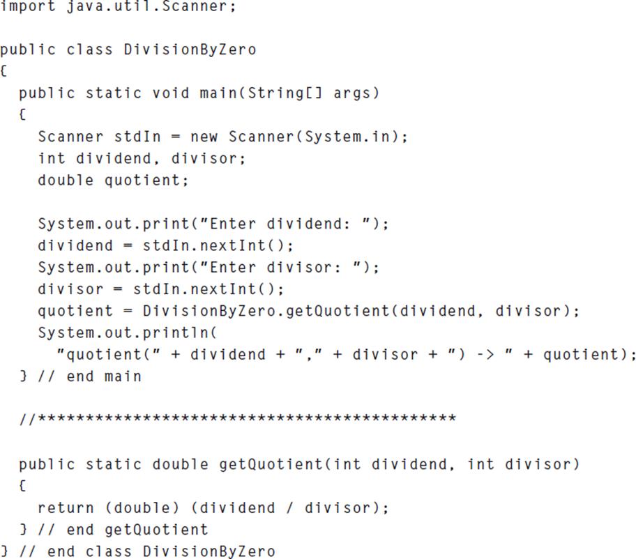 import java.util.Scanner; public class Division ByZero { public static void main(String[] args) { Scanner