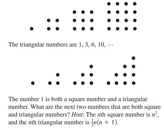 The triangular numbers are 1, 3, 6, 10, ... The number 1 is both a square number and a triangular number.