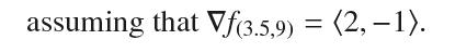 assuming that Vf(3.5,9) = (2,-1).