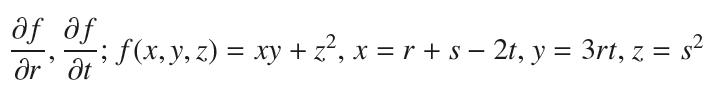 af af r t *; f(x,y,z) = xy + 2, x = r + s - 2t, y = 3rt, z = s2