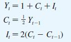 Y = 1 + C, +1, C = / Y-1 I= 2(C - C-1)