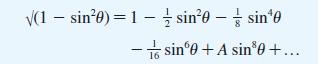 (1-sin0) = 1-sin0-sin0 -sin0 + A sin0 +...