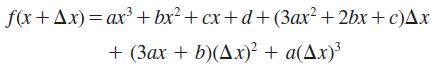 f(x+Ax) = ax + bx + cx+d+(3ax +2bx+c)Ax + (3ax + b)(Ax) + a(Ax)