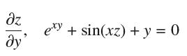 z.  exy + sin(xz) + y = 0