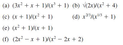 (a) (3x + x + 1)/(x + 1) (b) (2x)/(x + 4) (c) (x + 1)/(x + 1) (d) x2/3/(x/3 + 1) (e) (x + 1)/(x + 1) (f)