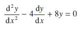 dy dx dy 4 +8y=0 d.x