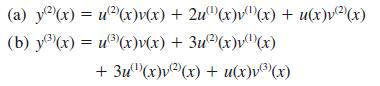 (a) y(x) = u(x)v(x) + 2u(x)v(x) + u(x)v)(x) (b) y(x) = u(x)v(x) + 3u2(x)v(x) + 3u(x)v(x) + u(x)v(x)