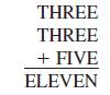 THREE THREE + FIVE ELEVEN
