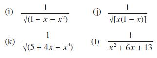 (i) (k) 1 (1- x - x) 1 (5 + 4x  x) - (1) 1 [x(1-x)] 1 x + 6x + 13