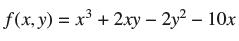 f(x, y) = x + 2xy - 2y - 10x
