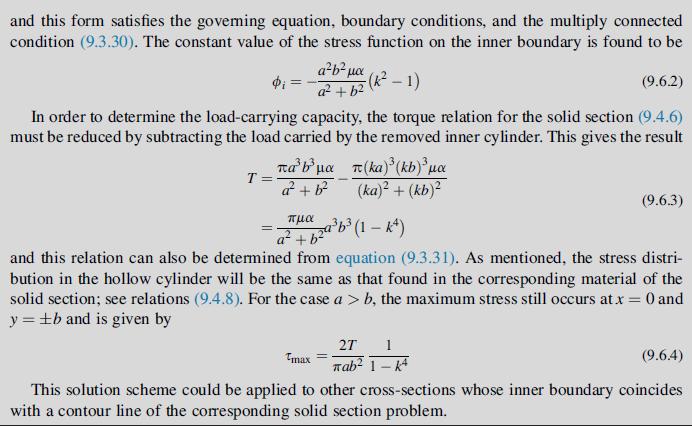 and this form satisfies the governing equation, boundary conditions, and the multiply connected condition