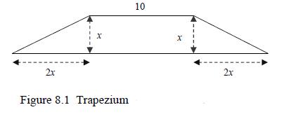 2x X Figure 8.1 Trapezium 10 X 2x