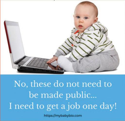 No, these do not need to be made public... I need to get a job one day! https://mybabybio.com
