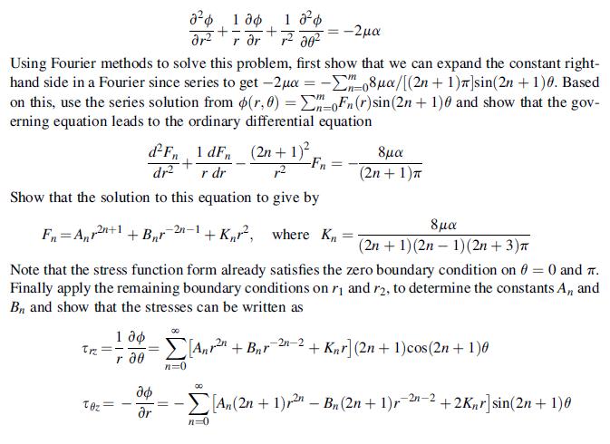 -2 Using Fourier methods to solve this problem, first show that we can expand the constant right- hand side