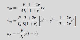 txz = Tyz 0. = P 1 + 2v 41x 1 + v P 3+2v - 2015) [ a - Ix 8(1+v) P Y(1-2) 32 1 - 2v 3+2v