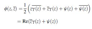 (z, z) =  (Zy(z) + Y (2) + V (2) + 4(2) Re(Zy(z) + (z))