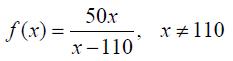 f(x) = 50x x-110 x #110