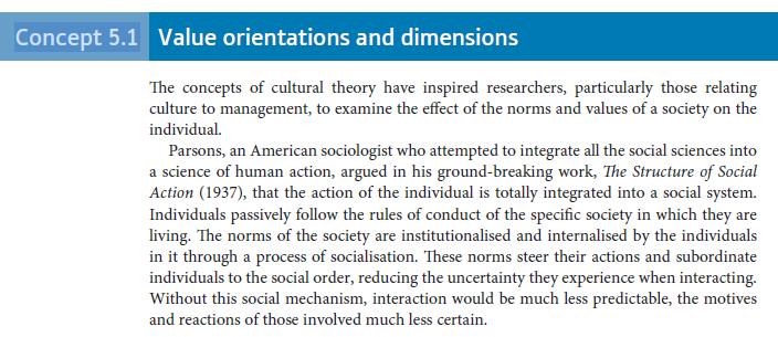 Concept 5.1 Value orientations and dimensions The concepts of cultural theory have inspired researchers,