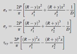 0x Txy = 2P [(R-y)x  1 2P (R - y) 3  2P [(R-y)-x  (R+y)x2 (R+y) 3. 4 (R+y)?x] D