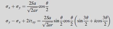 2Sa 2ar dy-0 +2ity 0x + ay = 0 COS 2 30 sino(+cos) sin cos 2Sa 2ar 30 2