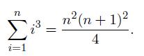 A i=1 3 n (n + 1) 4