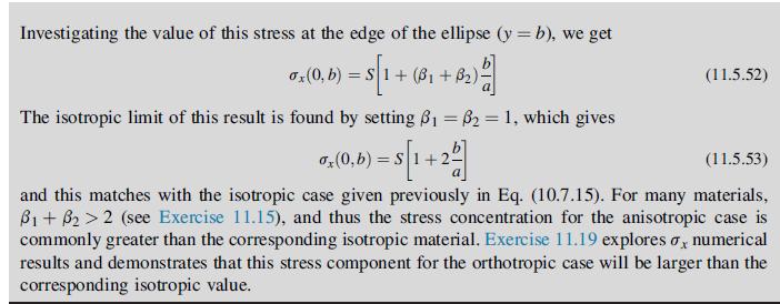 Investigating the value of this stress at the edge of the ellipse (y= b), we get (0, b) = s[1- - (B + B2) 1/1